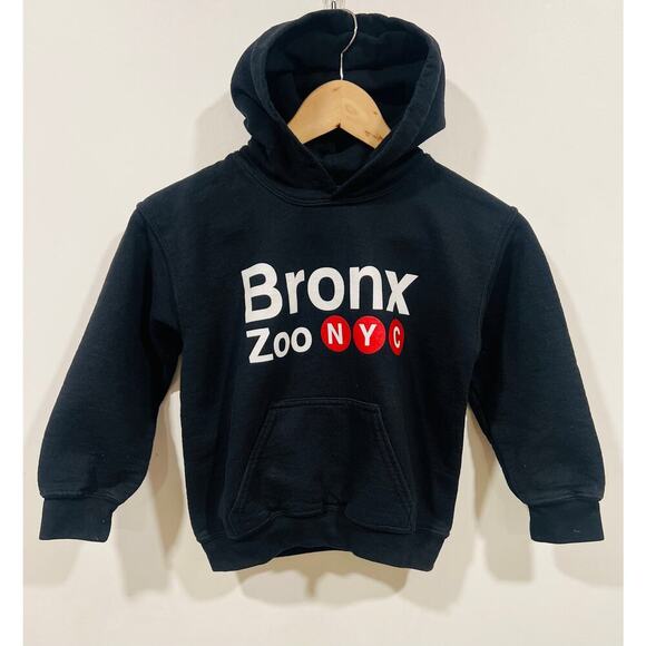 Vintage Bronx Zoo Kids Hoodie size 6/7 Small Black - Picture 2 of 5